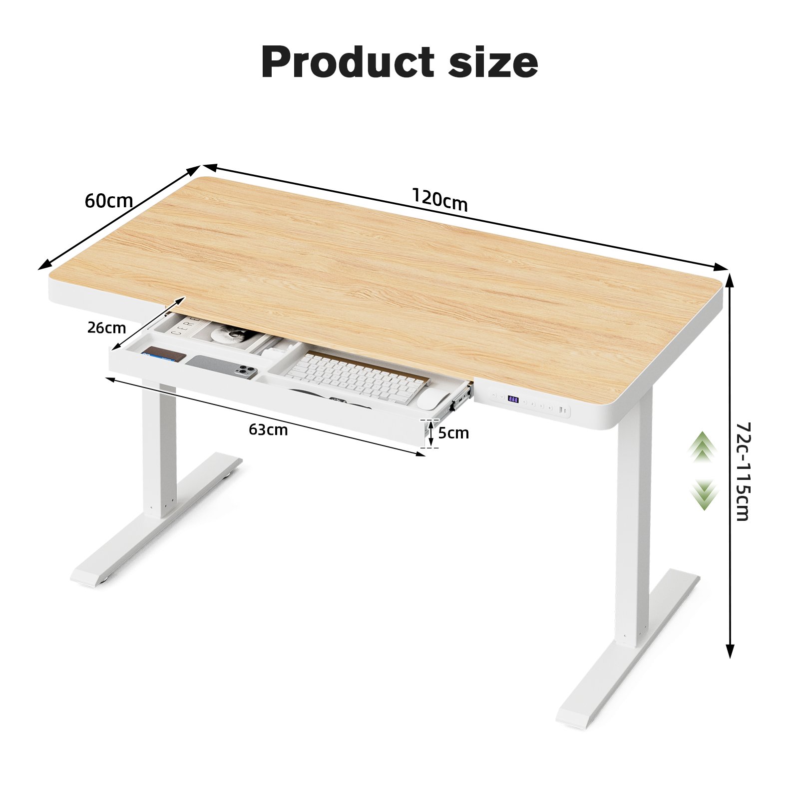 bilysen electric standing desk with drawers & usb ports, height adjustable sit stand desk with power outlets, one piece wooden tabletop bilysen electric standing desk with drawers & usb ports, height adjustable sit stand desk with power outlets, one piece wooden tabletop