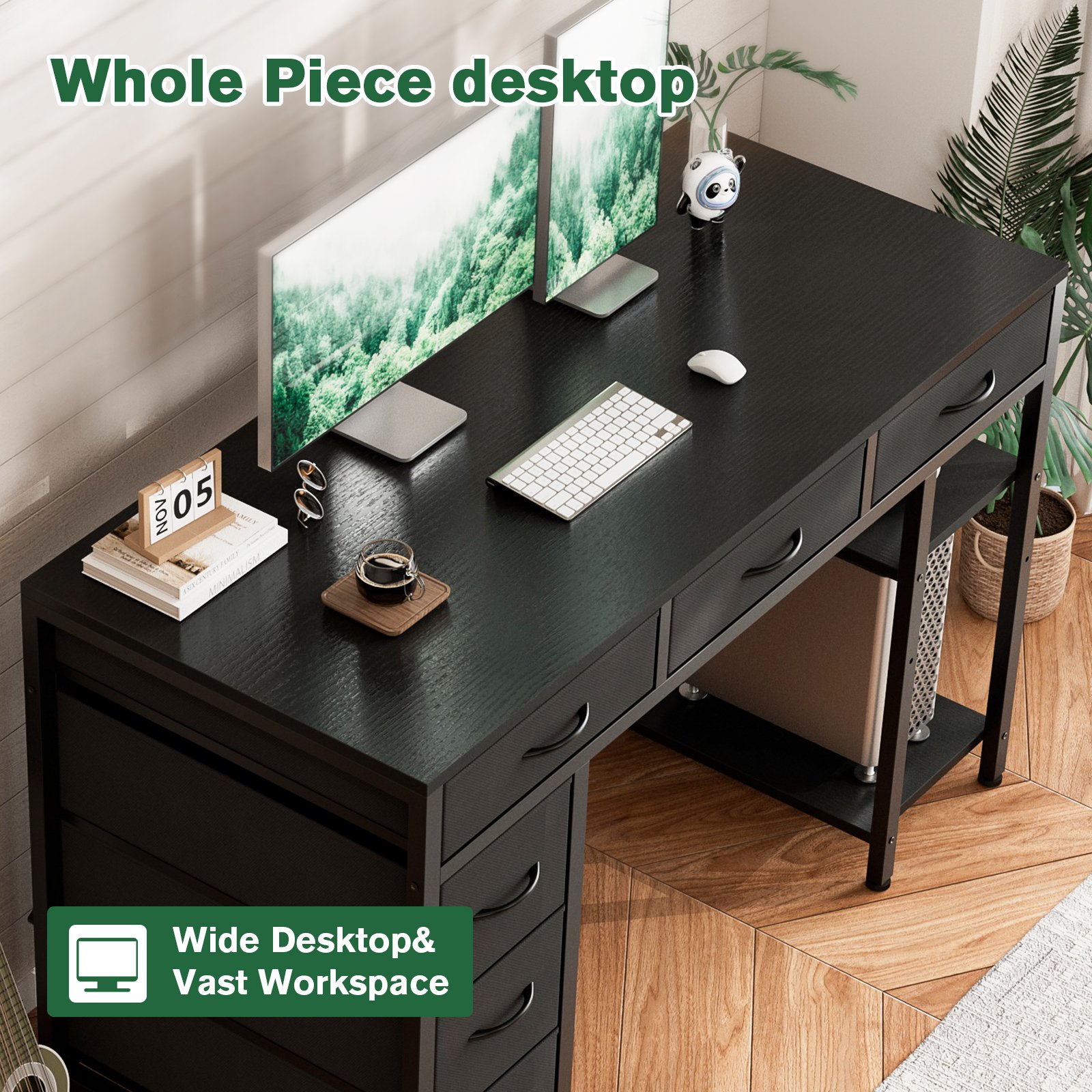 computer desk with 6 drawers, 120cm gaming desk with reversible storage shelves, gaming table for home office, modern writing table pc desks computer desk with 6 drawers, 120cm gaming desk with reversible storage shelves, gaming table for home office, modern writing table pc desks