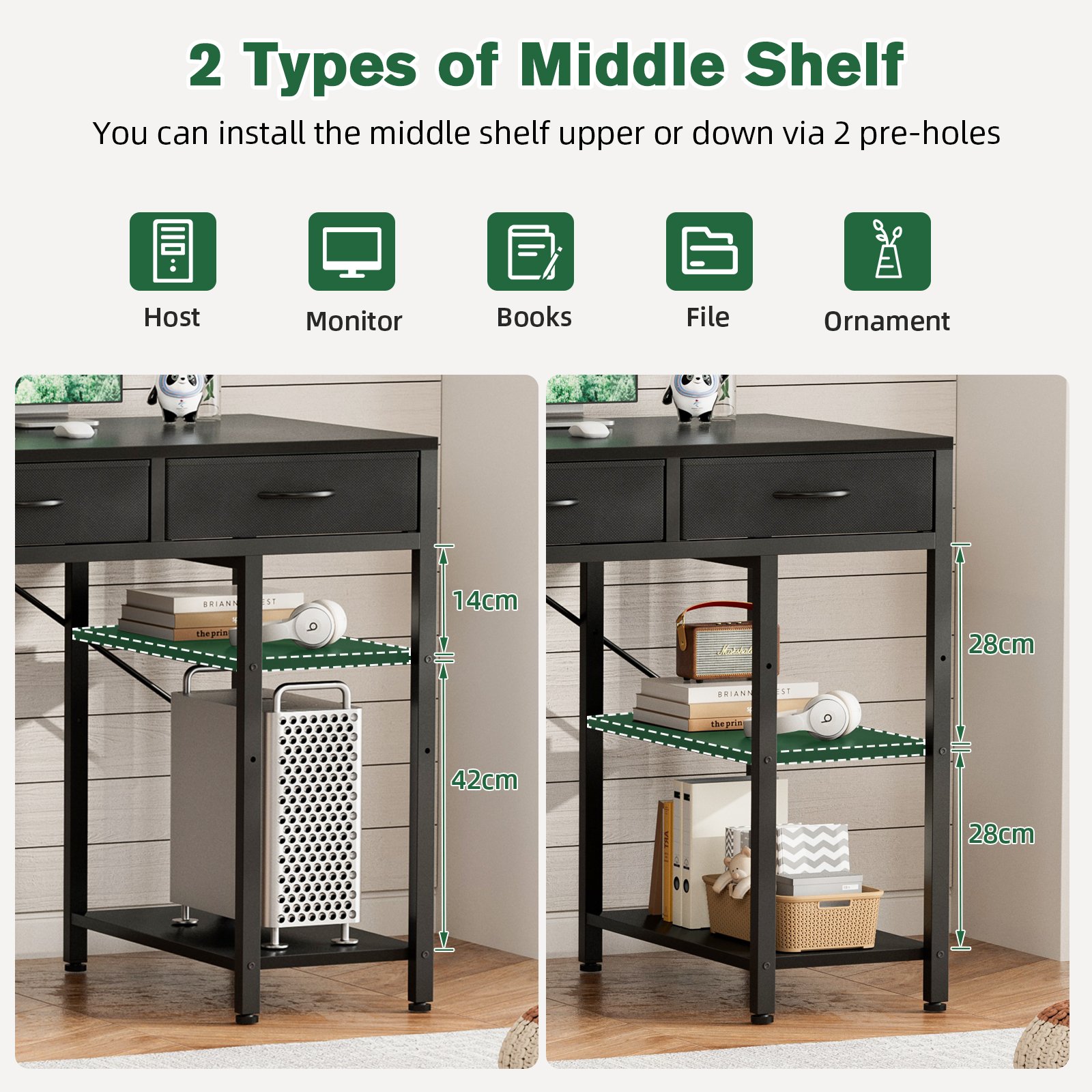 computer desk with 6 drawers, 120cm gaming desk with reversible storage shelves, gaming table for home office, modern writing table pc desks computer desk with 6 drawers, 120cm gaming desk with reversible storage shelves, gaming table for home office, modern writing table pc desks