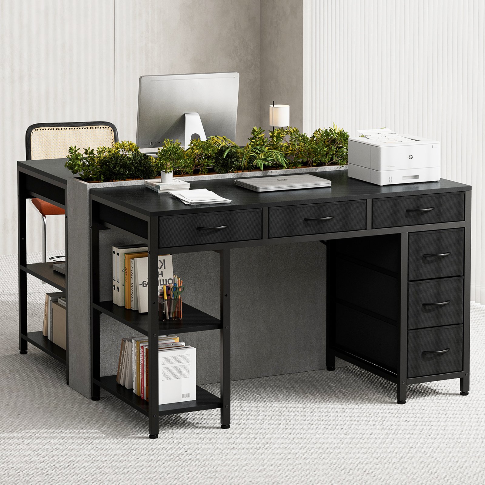 computer desk with 6 drawers, 120cm gaming desk with reversible storage shelves, gaming table for home office, modern writing table pc desks computer desk with 6 drawers, 120cm gaming desk with reversible storage shelves, gaming table for home office, modern writing table pc desks